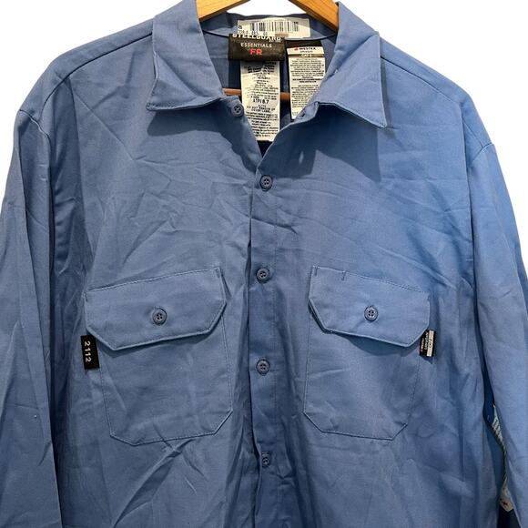 STEELGUARD FR Long Sleeve Button Down Workwear Shirts Blue Sz 1XLR Set of 2 NEW - Picture 3 of 9